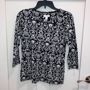 Women’s petite NWT black & white top Charter Club